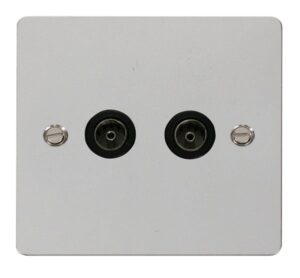 Click Define 2 Gang Coaxial Socket Black
