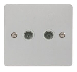 Click Define 2 Gang Coaxial Socket White