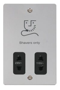 Click Define 115/230V Shaver Socket Outlet Black