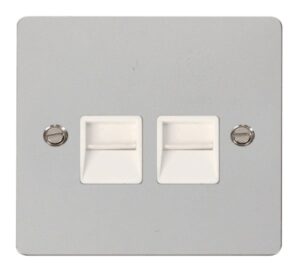 Click Define Twin Telephone Socket Master White