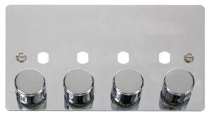 Click Define 4 Gang Double Dimmer Plate & Knobs