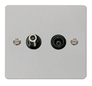 Click Define 1 Gang Satellite & Isolated Coaxial Socket Black