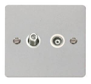 Click Define 1 Gang Satellite & Isolated Coaxial Socket White