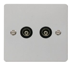 Click Define 2 Gang Isolated Coaxial Socket Black