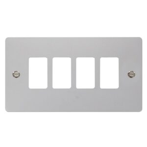 Click Define 4 Gang GridPro Frontplate Polished Chrome