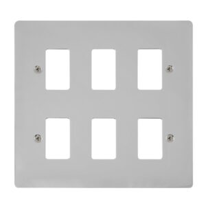 Click Define 6 Gang GridPro Frontplate Polished Chrome