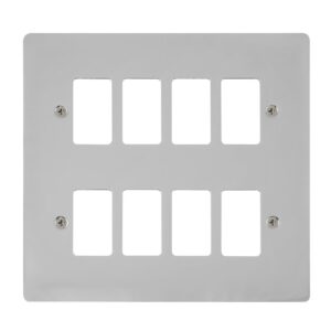 Click Define 8 Gang GridPro Frontplate Polished Chrome