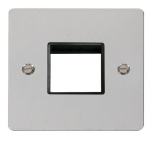 Click Define 1 Gang Plate Twin Switch Aperture Black