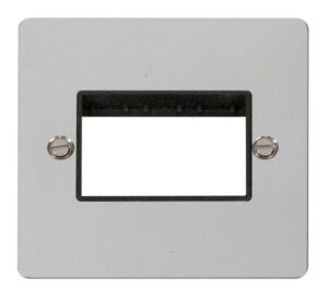 Click Define 1 Gang Plate Triple Switch Aperture Black