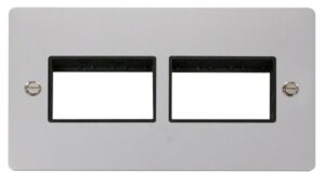 Click Define 2 Gang Plate (3+3) Switch Aperture Black