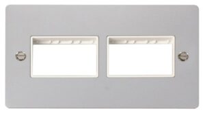 Click Define 2 Gang Plate (3+3) Switch Aperture White