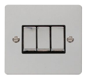 Click Define Ingot 10Ax 3 Gang 2 Way Switch Black