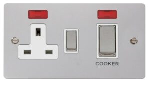 Click Define Ingot 45A Dp Switch 13A Switched Socket & Neons (2) White