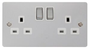 Click Define Ingot 2-Gang 13A Dp Switched Socket White