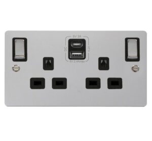 Click Define 2G 13A Switch Skt 4.2A A&C Usb Ingot Fpch Bk