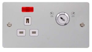 Click Define 13A 1G Dp Lockable Skt Neon Define Ch Wh