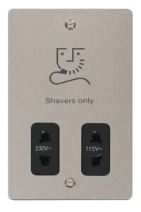 Click Define 115/230V Shaver Socket Outlet Black