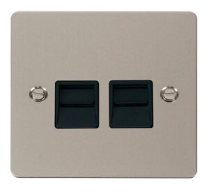 Click Define Twin Telephone Socket Master Black