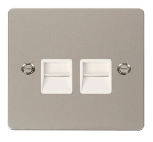 Click Define Twin Telephone Socket Master White