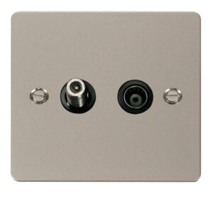 Click Define 1 Gang Satellite & Isolated Coaxial Socket Black