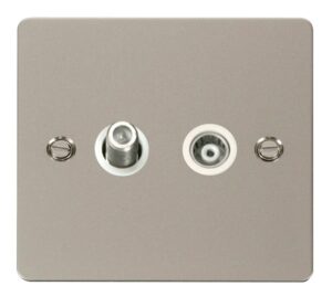 Click Define 1 Gang Satellite & Isolated Coaxial Socket White