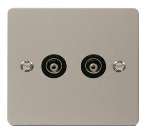 Click Define 2 Gang Isolated Coaxial Socket Black