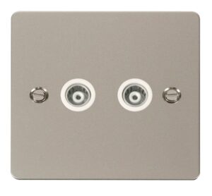 Click Define 2 Gang Isolated Coaxial Socket White