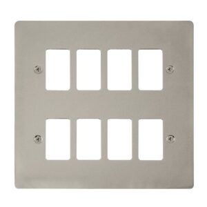 Click Define 8 Gang GridPro Frontplate Pearl Nickel