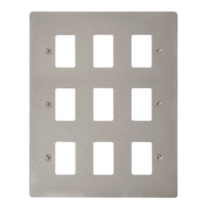 Click Define 9 Gang GridPro Frontplate Pearl Nickel