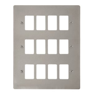 Click Define 12 Gang GridPro Frontplate Pearl Nickel