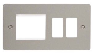 Click Define Hotel Accessory Plate 2 Gang GridPro Frontplate With Twin New Media Aperture