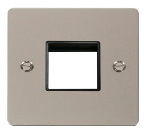 Click Define 1 Gang Plate Twin Switch Aperture Black