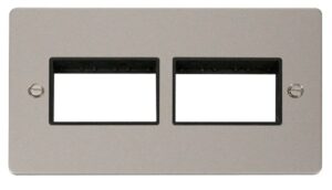 Click Define 2 Gang Plate (3+3) Switch Aperture Black