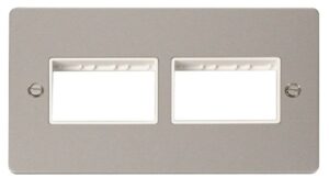 Click Define 2 Gang Plate (3+3) Switch Aperture White