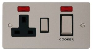 Click Define Ingot 45A Dp Switch 13A Switched Socket & Neons (2) Black