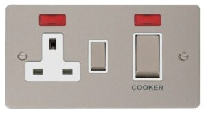 Click Define Ingot 45A Dp Switch 13A Switched Socket & Neons (2) White