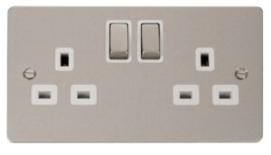 Click Define Ingot 2-Gang 13A Dp Switched Socket White