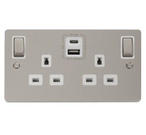 Click Define 2G 13A Switch Skt 4.2A A&C Usb Ingot Fppn Wh