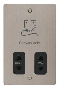 Click Define 115/230V Shaver Socket Outlet Black