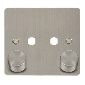 Click Define Fpss 2 Gang Double Dimmer Plate & Knobs