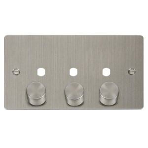 Click Define Fpss 3 Gang Double Dimmer Plate & Knobs