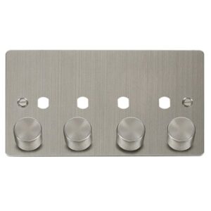 Click Define Fpss 4 Gang Double Dimmer Plate & Knobs