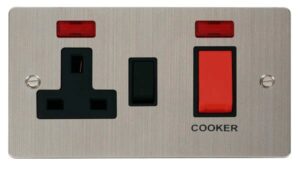 Click Define 45A Dp Switch 13A Dp Switched Socket Neons Black