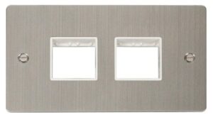 Click Define 2 Gang Plate (2+2) Switch Aperture White