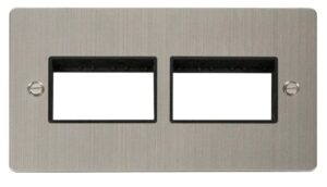 Click Define 2 Gang Plate (3+3) Switch Aperture Black