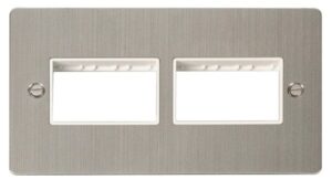 Click Define 2 Gang Plate (3+3) Switch Aperture White