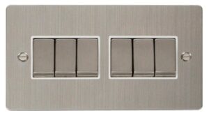 Click Define Ingot 10Ax 6 Gang 2 Way Switch White