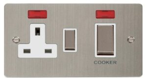 Click Define Ingot 45A Dp Switch 13A Switched Socket & Neons (2) White