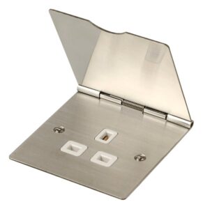 Click Essentials 13A 1 Gang Floor Socket Outlet Stainless Steel