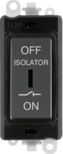Click GridPro 10A 3 Pole Fan Isolation Switch Black Insert Black Nickel Switch